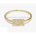Fine jewelry finger plated gold ring with little diamonds